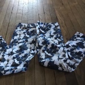 Size 2 White House Black Market floral jeans
